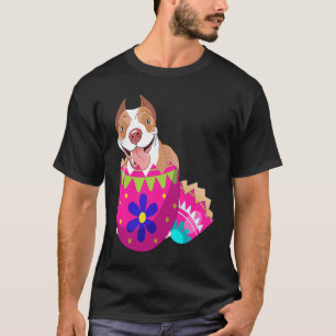 Camiseta Filhote de Pitbull Saindo de Ovo de Páscoa Dia de