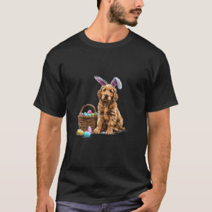 Camiseta Filhote de Retriever Dourado de Páscoa Orelhas de 