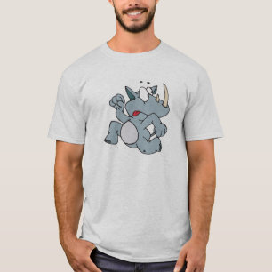 Camiseta filhote de rinoceronte correndo assustado