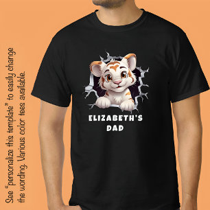 Camiseta Filhote de Tigre Fofo Espiando de um Buraco Branco
