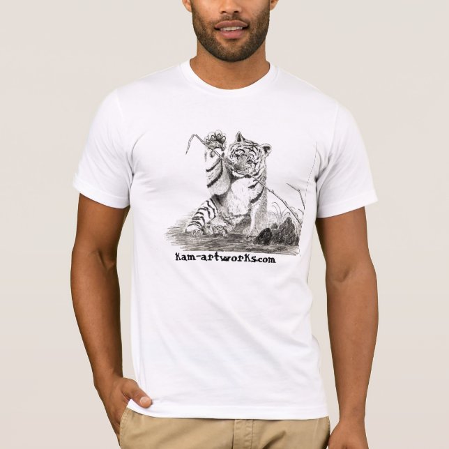 Camiseta filhote de tigre no jogo (Frente)