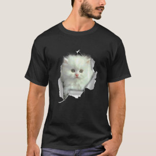 Camiseta Filhote Fofo Gato Persa Rosto Gato Persa