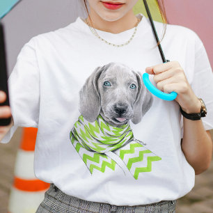 Camiseta Filhote fofo Weimaraner com arte retrô de cachorr