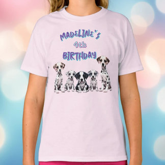 Camiseta Filhotes Adoráveis de Dálmata Aniversário de Menin
