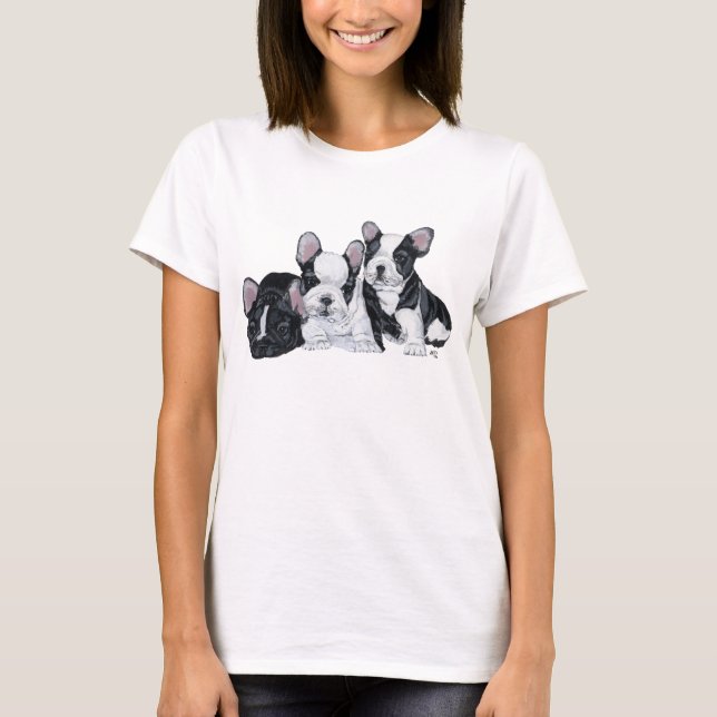 Camiseta Filhotes de Bulldog Francês (Frente)