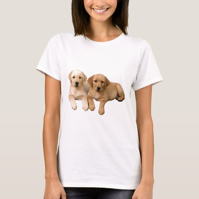 Camiseta Filhotes de cachorro amarelos do laboratório (Frente)