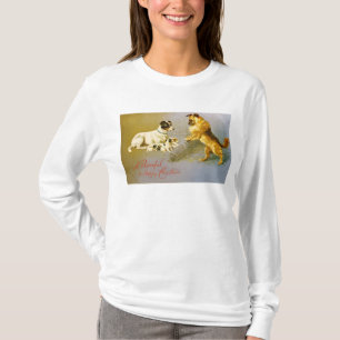 Camiseta Filhotes de cachorro na palha, cartão do Victoria