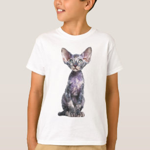Camiseta Filhotes de Cornish Rex Roxo com Pelo Ondulado par