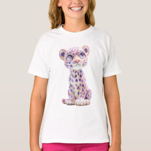 Camiseta Filhotes de Guepardo Manchado de Roxo da Galáxia