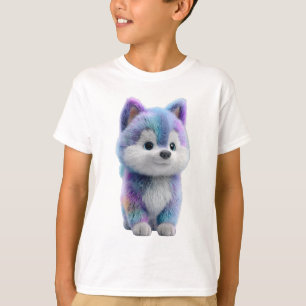 Camiseta Filhotes de Husky Fofos com Pelagem Galáctica para
