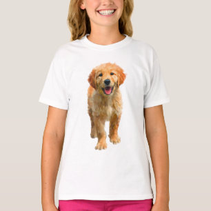Camiseta Filhotes Felizes de Golden Retriever Crianças