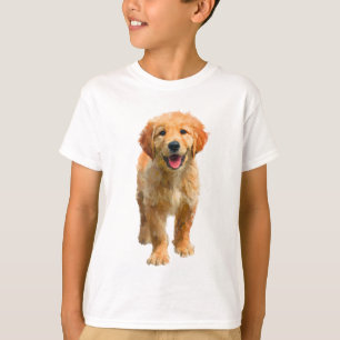 Camiseta Filhotes Felizes de Golden Retriever Crianças