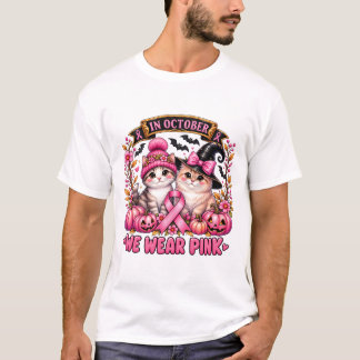 Camiseta Filhotes Fofos Em Outubro Usamos Rosa Câncer De Ma