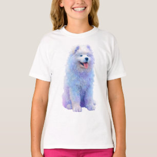 Camiseta Filhotes Iridescentes Pastel Fofos de Samoyed Kids