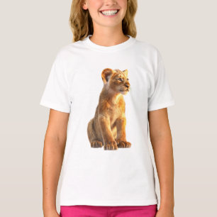 Camiseta Filhotes Majestosos de Leão Dourado Crianças