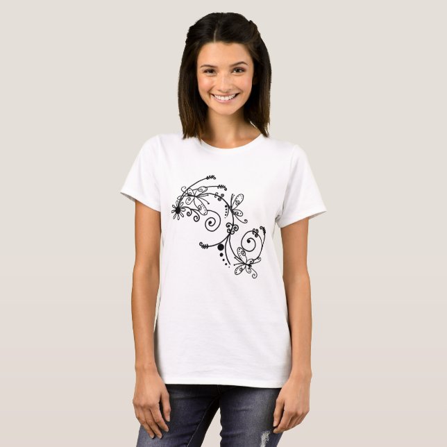 Camiseta Filigranas borboletas (Frente Completa)