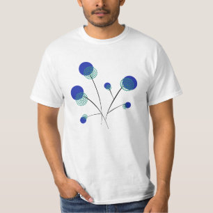 Camiseta filigrane flores azuis