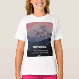 Camiseta Filipenses 4:13 Versículo da Bíblia KJV Montanha &