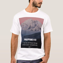 Camiseta Filipenses 4:13 Versículo da Bíblia KJV Montanha &