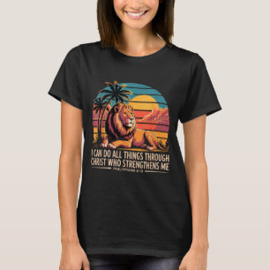 Camiseta Filipenses Cristãos 4_13 Força do Leão Religioso