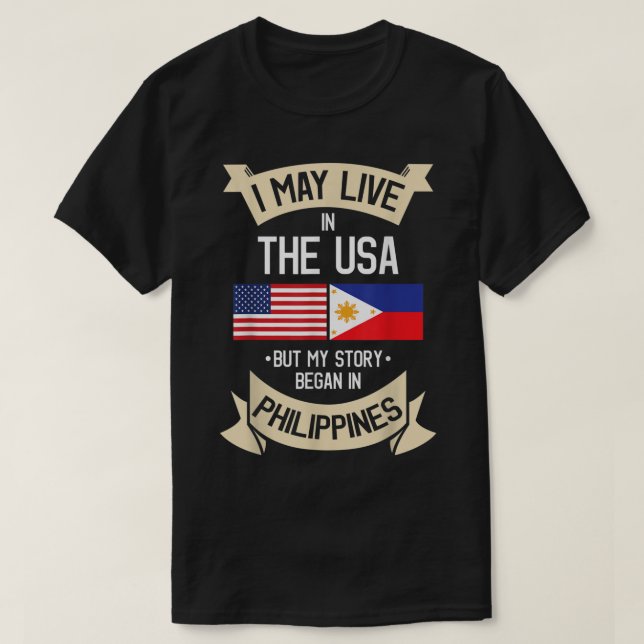 Camiseta Filipinas: bandeira americana EUA Filipino Roots G (Frente do Design)