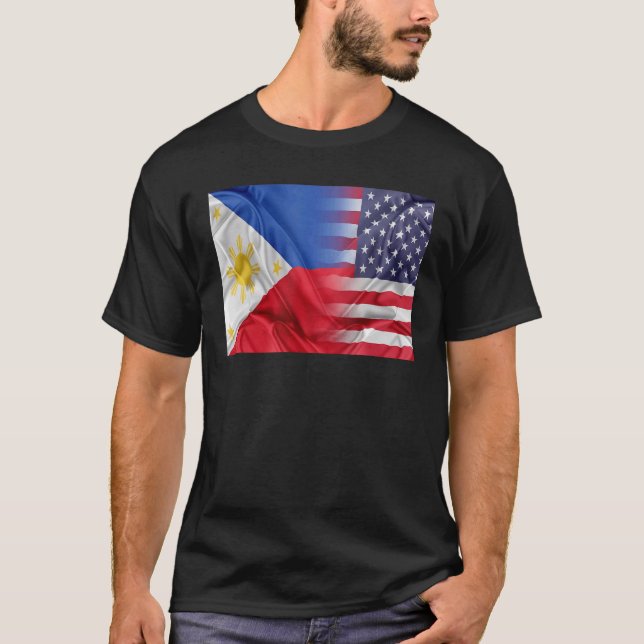 Camiseta Filipinas: Bandeira Do Filipino American Roots V (Frente)