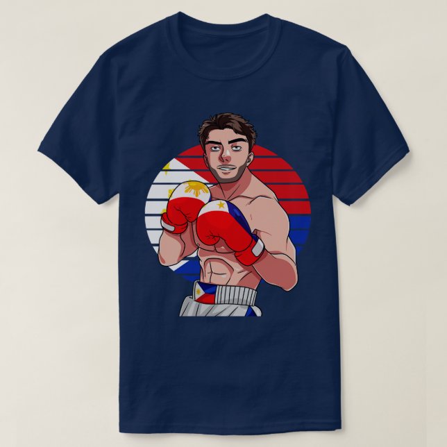 Camiseta Filipinas Boxer Filipino Flag Boxing Lover (Frente do Design)