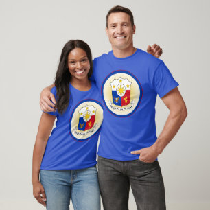 Camiseta Filipinas Casaco de Forma do Círculo de Armas