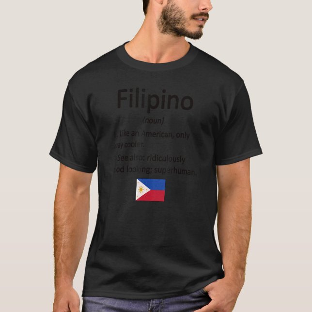 Camiseta Filipinas definição orgulhosas Filipinas: bandeira (Frente)