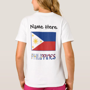 Camiseta Filipinas e Filipino Flag e seu nome
