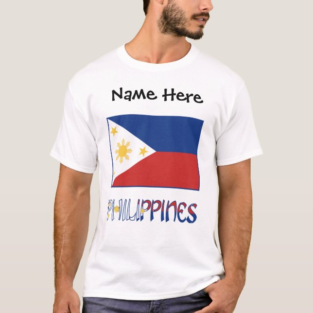 Camiseta Filipinas e Filipino Flag Personalizados (Frente)