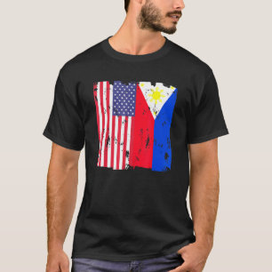 Camiseta Filipinas EUA Flag Filipino American Lovipip
