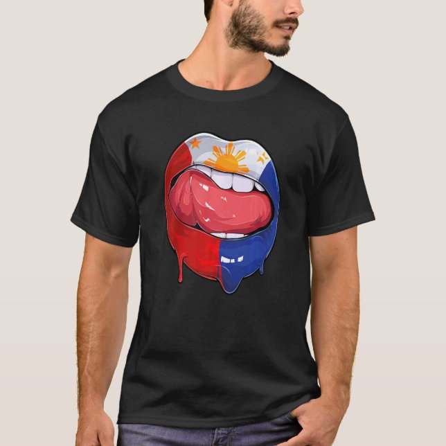 Camiseta Filipinas Fan Flag Mouth Soccer Filipino (Frente)