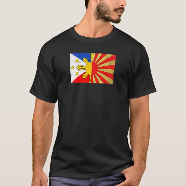 Camiseta Filipinas Filipino Japonês Japonês Sinalizador Fr (Frente)