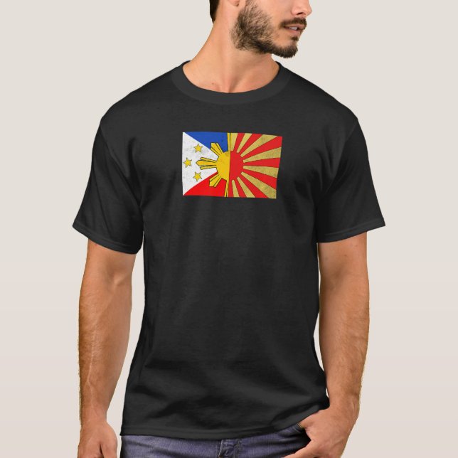Camiseta Filipinas Filipino Japonês Japonês Sinalizador Fr (Frente)