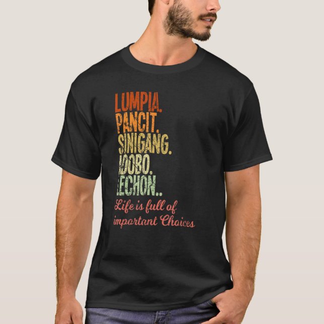 Camiseta Filipinas: Filipino Lumpia Pancit Sinigang Adobo (Frente)