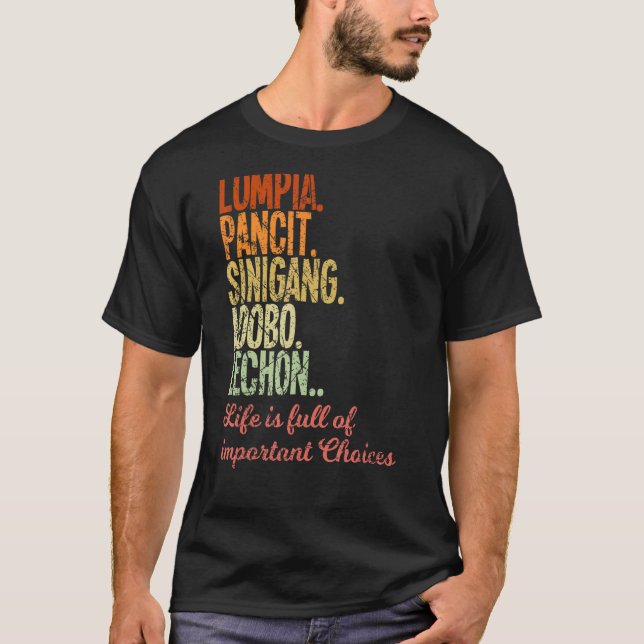 Camiseta Filipinas: Filipino Lumpia Pancit Sinigang Adobo (Frente)