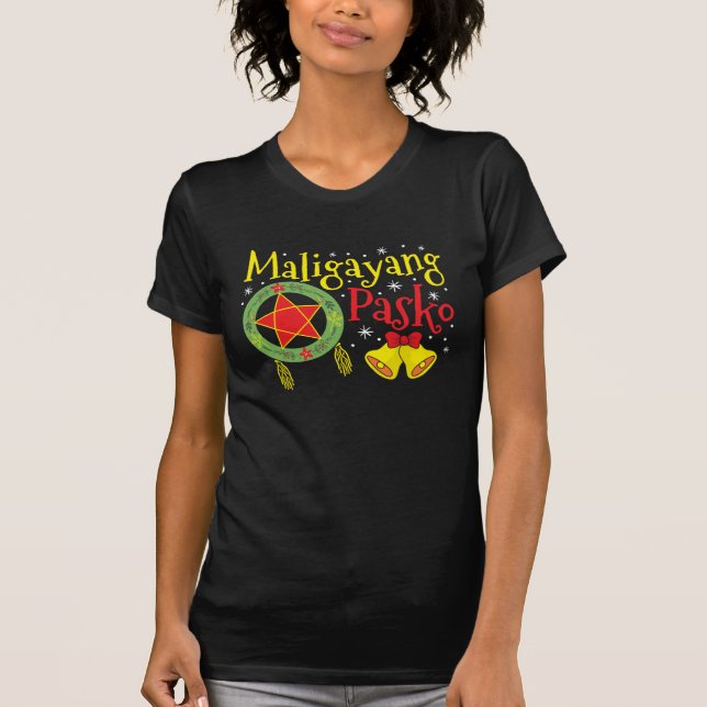 Camiseta Filipinas Filipino Natal Maligayang Pasko (Frente)