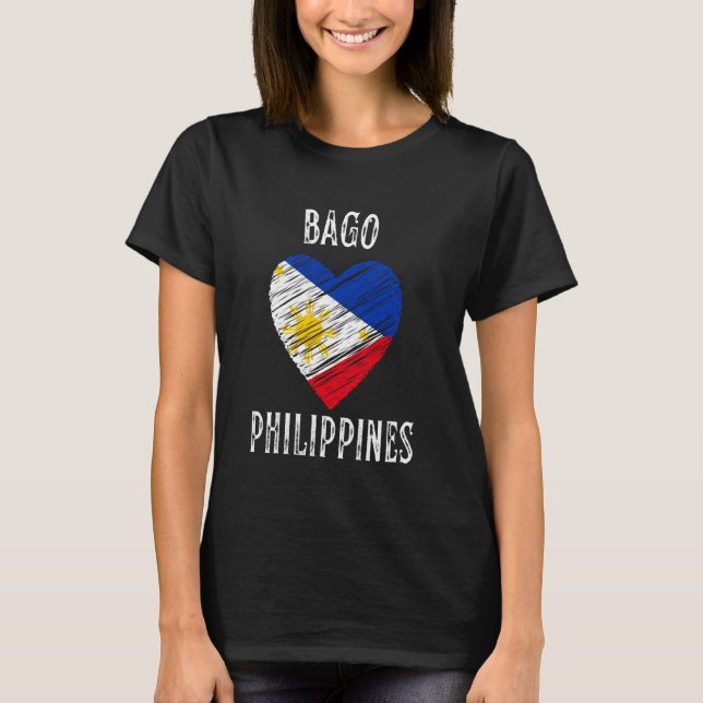 Camiseta Filipinas Flag Heart Bago (Frente)