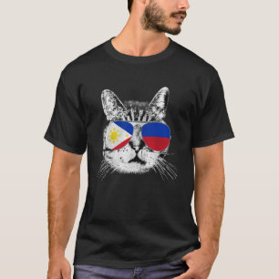 Camiseta Filipinas - Gato da Bandeira Vintage Gráfico para
