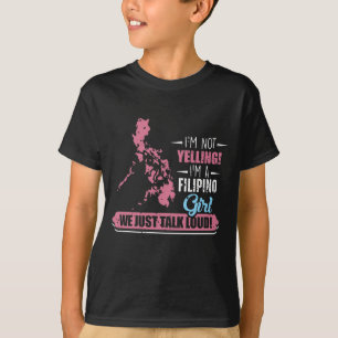 Camiseta Filipinas Menina Humor Filipino Gritando Filipina
