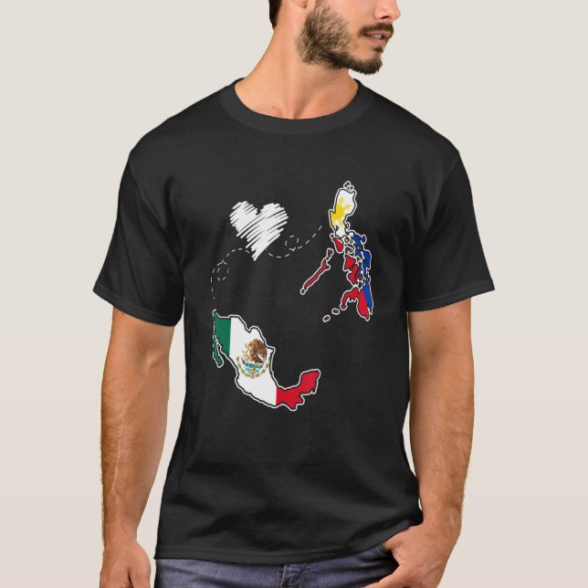 Camiseta Filipinas México Filipino Orgulho do México (Frente)