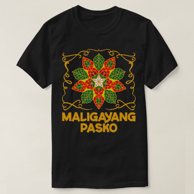 Camiseta Filipinas Natal Pinoy Maligayang Pasko (Frente do Design)