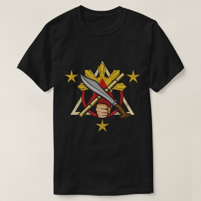 Camiseta Filipinas Ortoam Artes Marciais Kali Eskrima Arnis (Frente do Design)