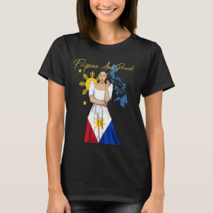 Camiseta Filipinas Pinay Filipina Pride Islands Flag Girl