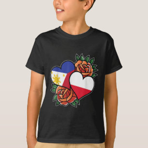 Camiseta Filipinas Polônia Flag Heart Half Filipino Half P