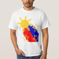Filipinas que disparam na bandeira de Sun e de