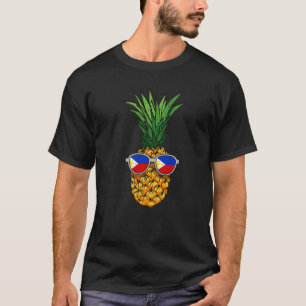 Camiseta Filipino Abacaxi Bandeira das Filipinas Óculos de