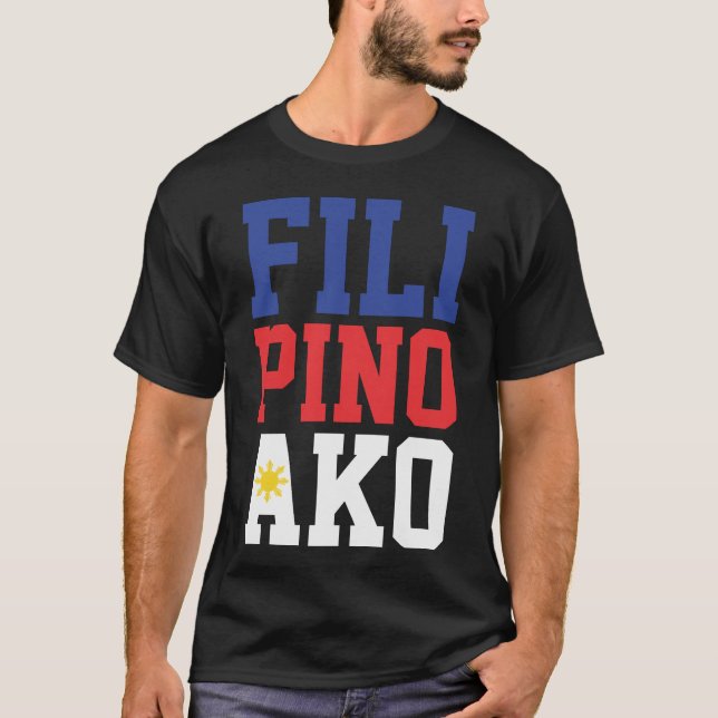 Camiseta Filipino Ako (parte dianteira & parte traseira) (Frente)