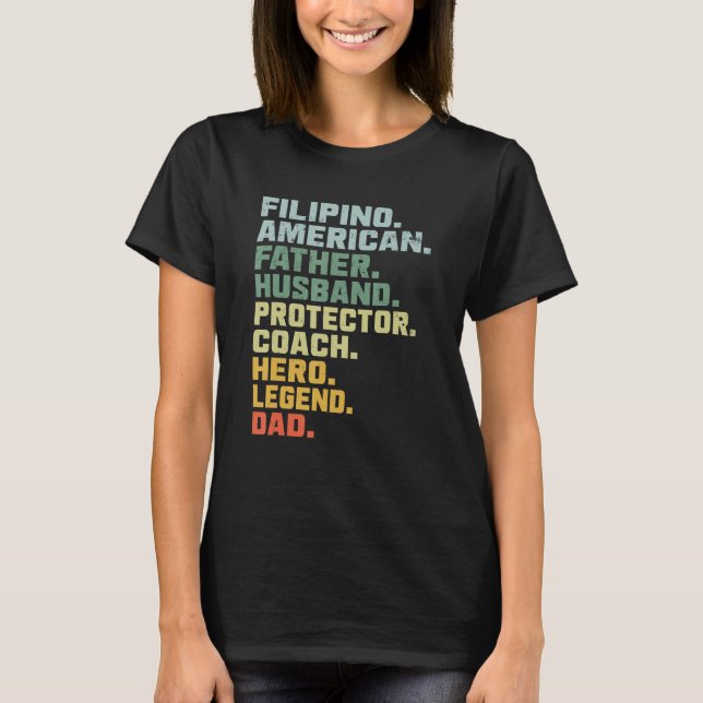 Camiseta Filipino American Father Husband Protector Coach H (Frente)